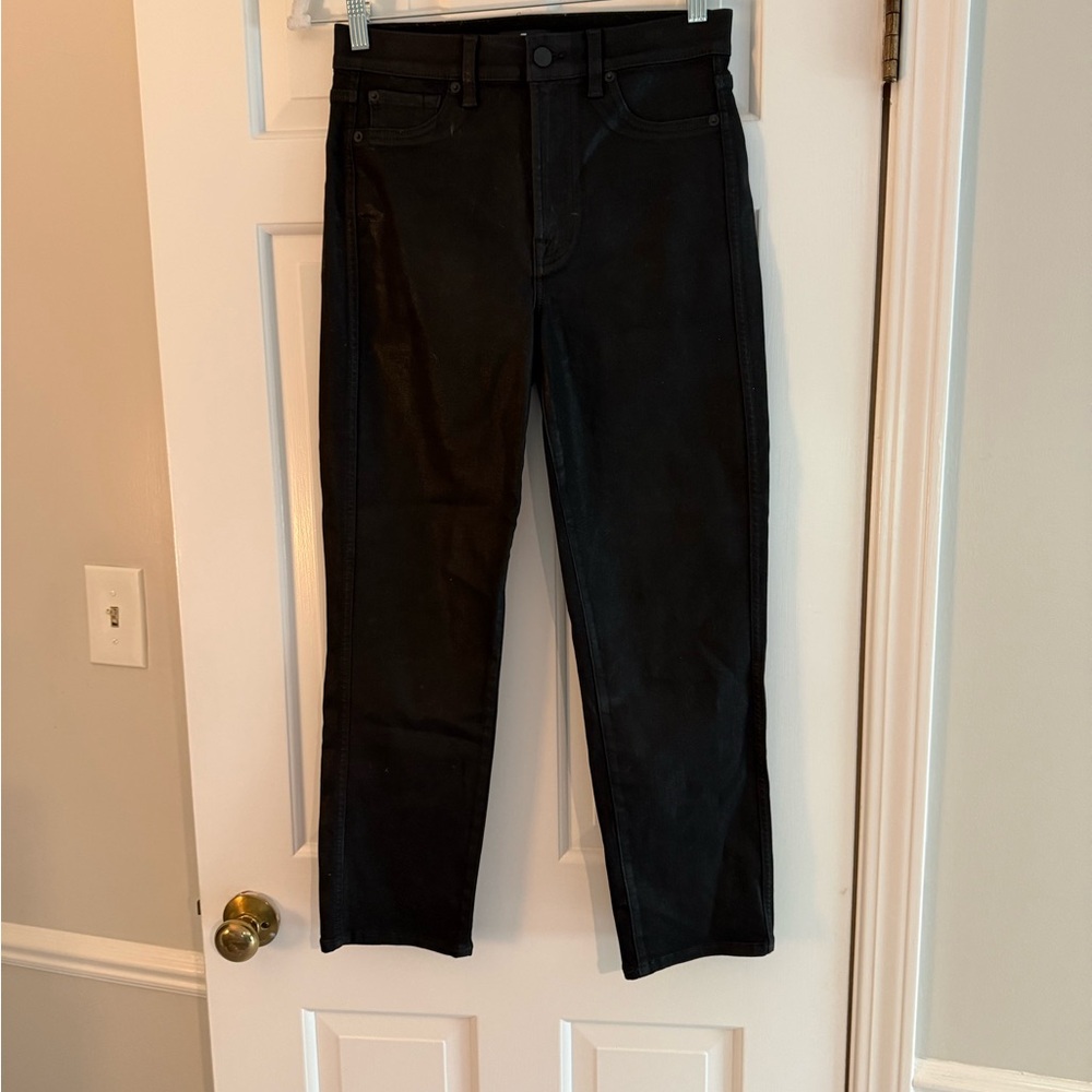 7 For All Mankind Black Straight Leg Pants